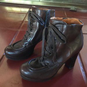 Chie Mihara brown high-heel booties, size 35